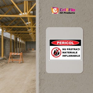 Indicator Nu pastrati materiale inflamabile, Sticker autocolant - Img 5