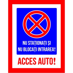 Indicator Nu stationati si nu blocati intrarea, Sticker autocolant