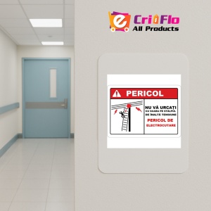 Indicator Nu va urcati cu scara pe stalpul de inalta tensiune, Sticker autocolant - Img 4