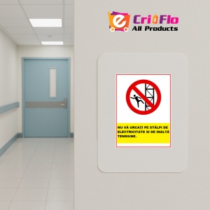 Indicator Nu va urcati pe stalpi de electricitate si de inalta tensiune, Sticker autocolant - Img 4