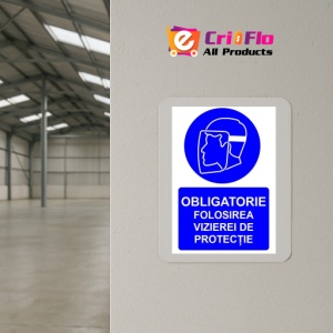Indicator Obligatorie folosirea vizierei de protectie indicator de obligativitate, Sticker autocolant - Img 4