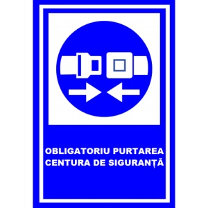 Indicator Obligatoriu purtarea centura de siguranta, Sticker autocolant