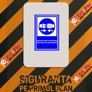 Indicator Obligatoriu purtarea centura de siguranta, Sticker autocolant - Img 2