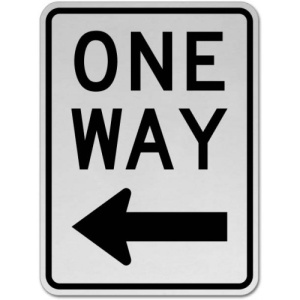 Indicator One Way Left Sign, Sticker autocolant
