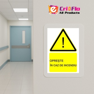 Indicator Opreste in caz de incendiu indicator de avertizare, Sticker autocolant - Img 5