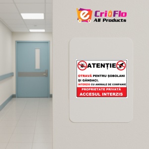 Indicator Otrava pentru sobolani si gandaci interzis cu animale de companie, Sticker autocolant - Img 4
