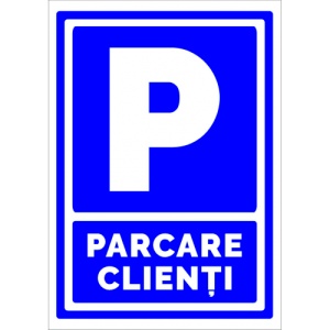 Indicator Parcare clienti, Sticker autocolant