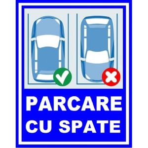 Indicator Parcare cu spate, Sticker autocolant
