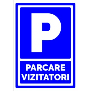 Indicator Parcare vizitatori, Sticker autocolant