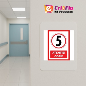 Indicator Pentru 5 km la ora atentie copii, Sticker autocolant - Img 4