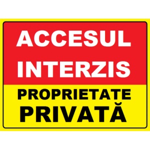 Indicator Pentru accesul interzis proprietate privata, Sticker autocolant - Img 1
