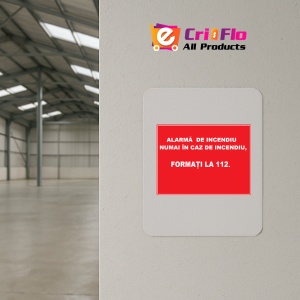 Indicator Pentru alarma de incendiu numai in caz de incendiu formati 112, Sticker autocolant - Img 3