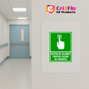 Indicator Pentru buton de alarma pentru cazuri de urgenta, Sticker autocolant - Img 4