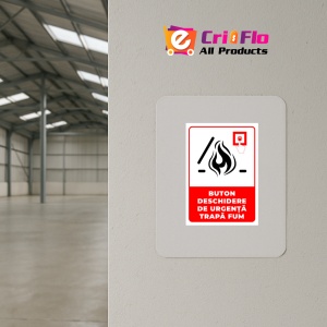 Indicator Pentru buton deschidere de urgenta trapa fum, Sticker autocolant - Img 3