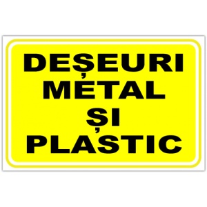 Indicator Pentru deseuri metal si plastic, Sticker autocolant