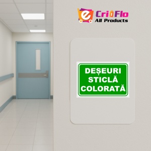 Indicator Pentru deseuri sticla colorata, Sticker autocolant - Img 4