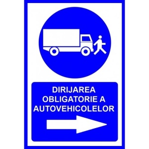 Indicator Pentru dirijarea obligatorie a autovehiculelor in dreapta, Sticker autocolant