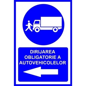 Indicator Pentru dirijarea obligatorie a autovehiculelor in stanga, Sticker autocolant