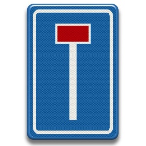 Indicator pentru drum fara iesire, Sticker autocolant