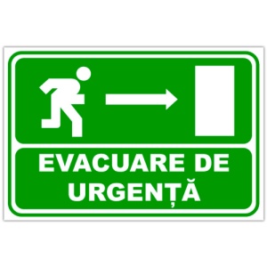 Indicator Pentru evacuare de urgenta cu directia in dreapta, Sticker autocolant