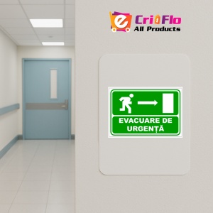 Indicator Pentru evacuare de urgenta cu directia in dreapta, Sticker autocolant - Img 4