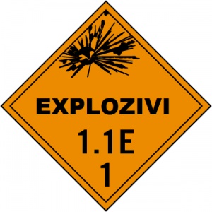Indicator Pentru explozivi clasa 1.1 E, Sticker autocolant