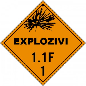 Indicator Pentru explozivi clasa 1.1 F, Sticker autocolant