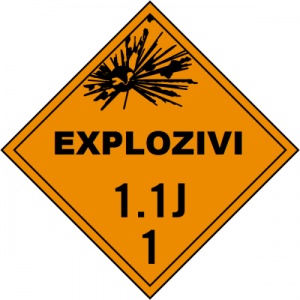 Indicator Pentru explozivi clasa 1.1 J, Sticker autocolant