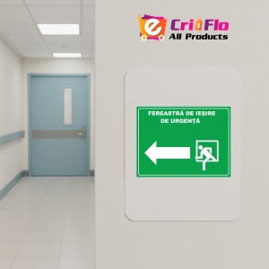 Indicator Pentru fereastra de iesire de urgenta in stanga, Sticker autocolant - Img 4