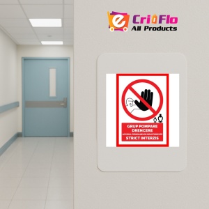 Indicator Pentru grup pompare drencere accesul persoanelor neautorizate strict interzis, Sticker autocolant - Img 4