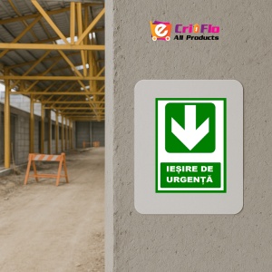 Indicator Pentru iesire de urgenta cu sageata in jos, Sticker autocolant - Img 5