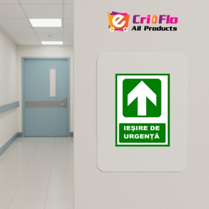 Indicator Pentru iesire de urgenta cu sageata in sus, Sticker autocolant - Img 4