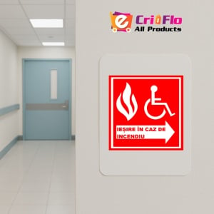 Indicator Pentru iesire in caz de incendiu, Sticker autocolant - Img 4