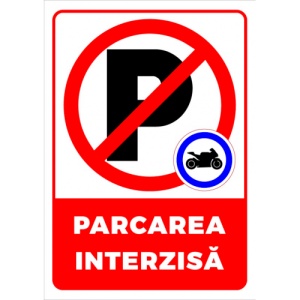 Indicator Pentru interzicerea parcari cu exceptia motocicletei, Sticker autocolant