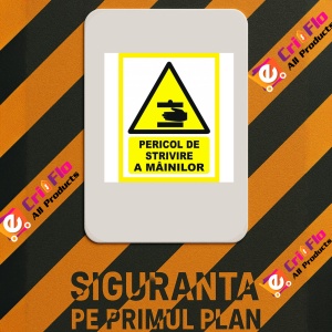 Indicator Pentru pericol de strivire a mainilor, Sticker autocolant - Img 2