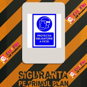 Indicator Pentru protectia obligatorie a fetei, Sticker autocolant - Img 2