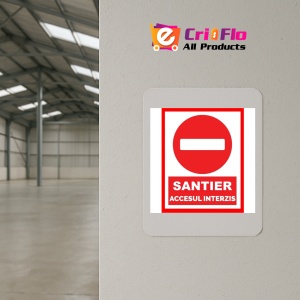 Indicator Pentru santier accesul interzis, Sticker autocolant - Img 3