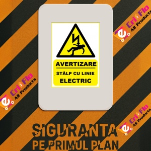 Indicator Pentru stalp cu linie electric, Sticker autocolant - Img 2