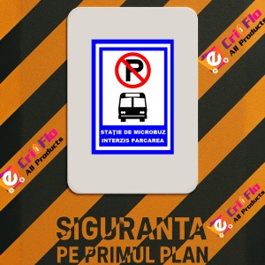 Indicator Pentru statie de microbuz parcare interzisa, Sticker autocolant - Img 2