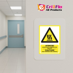 Indicator Pentru suprafata cu temperatura ridicata caution high temperature surface, Sticker autocolant - Img 4