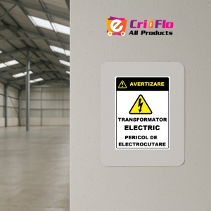 Indicator Pentru transformator electric pericol de electrocutare, Sticker autocolant - Img 3