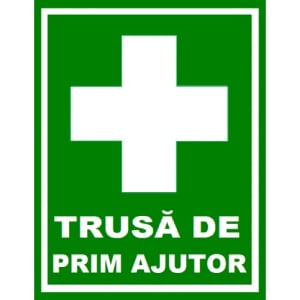 Indicator Pentru trusa de prim ajutor v1, Sticker autocolant
