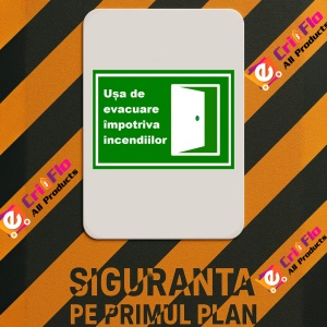 Indicator Pentru usa de evacuare impotriva incendiilor, Sticker autocolant - Img 2