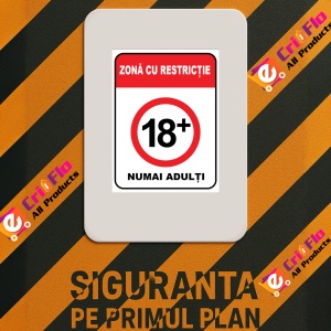 Indicator Pentru zona cu restrictie 18 plus numai adulti, Sticker autocolant - Img 2