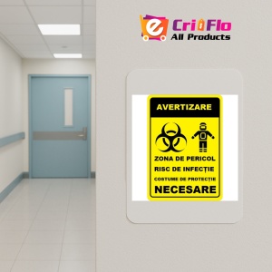 Indicator Pentru zona de pericol risc de infectie, Sticker autocolant - Img 4