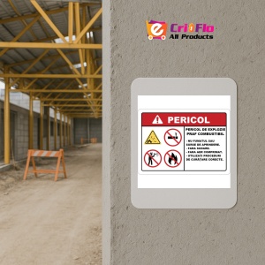 Indicator Pericol de explozie praf combustibil, Sticker autocolant - Img 5