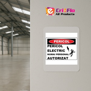 Indicator Pericol electric numai personal autorizat, Sticker autocolant - Img 3