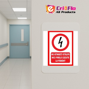 Indicator Placute nu atingeti stalpii nici firele cazute la pamant, Sticker autocolant - Img 4