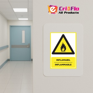 Indicator Placute pentru inflamabil inflammable, Sticker autocolant - Img 4