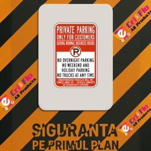 Indicator Private Parking Only For Customers Sign, Sticker autocolant - Img 2